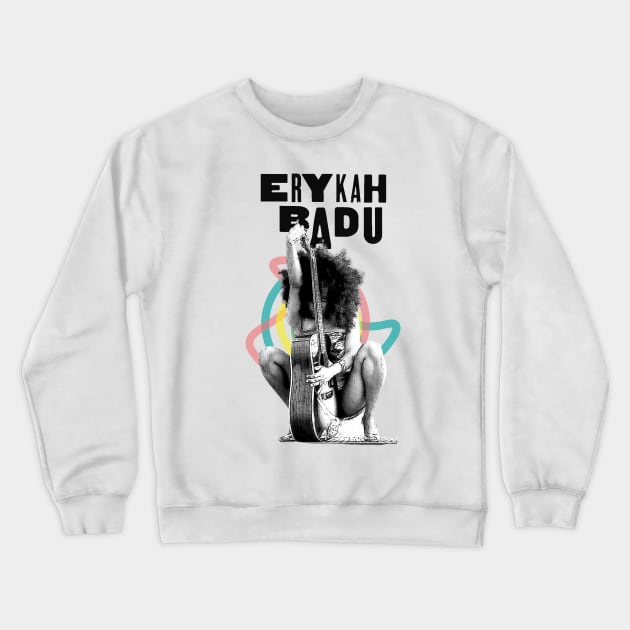Erykah Badu | Vintage RNB Black White Crewneck Sweatshirt by Wkenca Barada